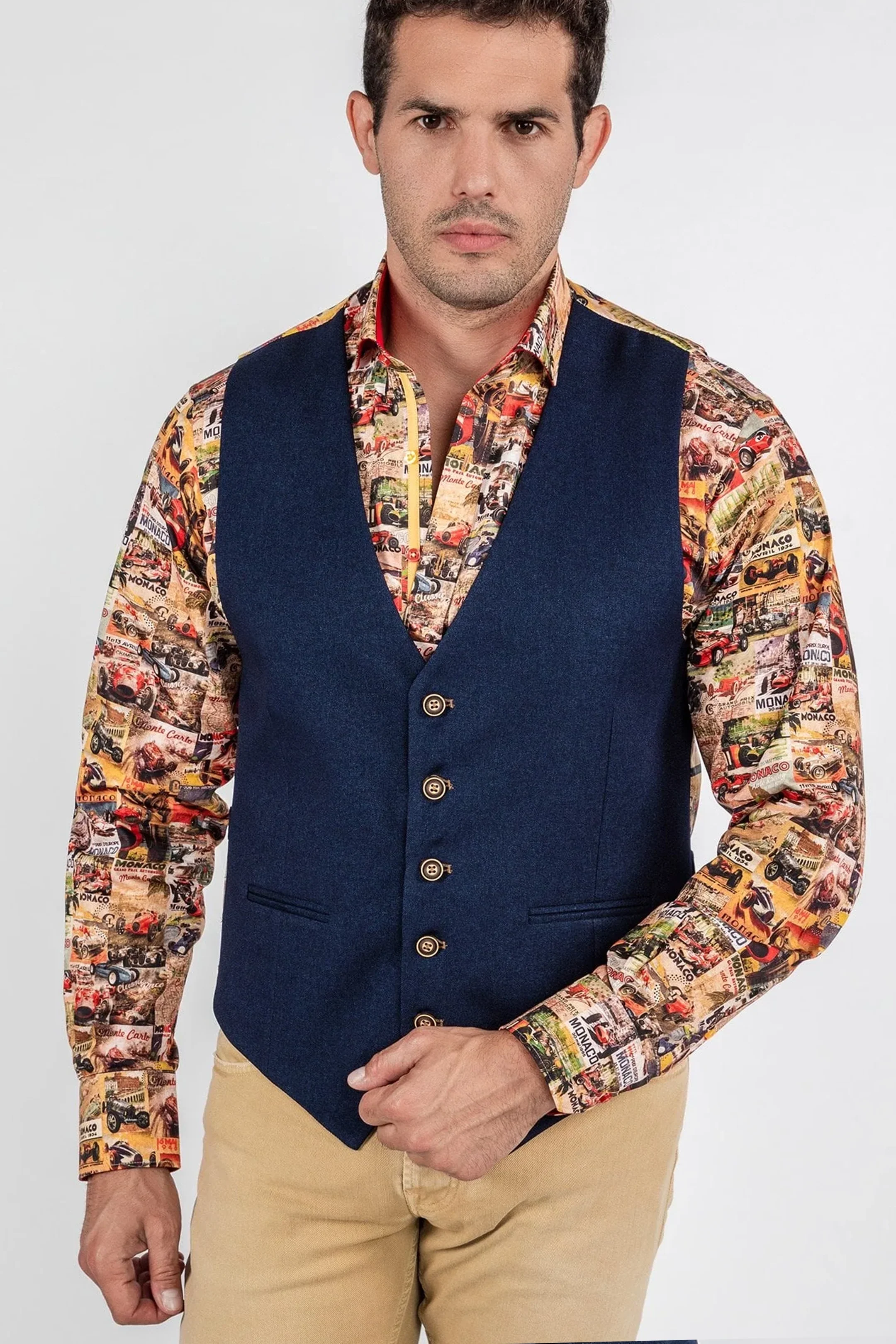 Claudio Lugli Navy Jacket with Waistcoat - Image 5